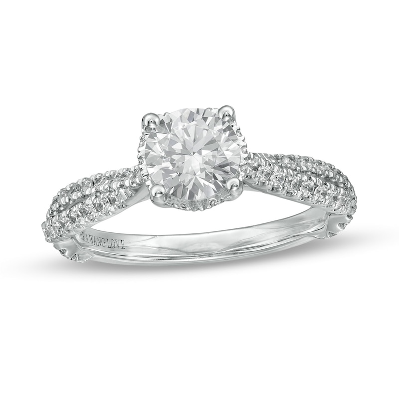 Main Image 1 of Vera Wang Love Collection Limited Edition 1-1/3 CT. T.W. Certified Diamond Split Shank Ring in 14K White Gold (I/SI2)