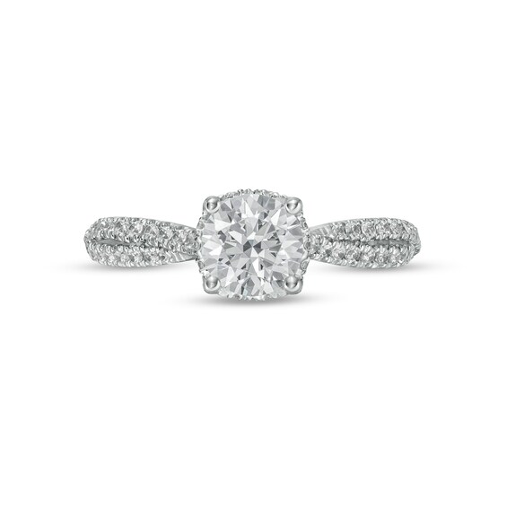 Vera Wang Love Collection Limited Edition 1-1/3 CT. T.w. Certified Diamond Split Shank Ring in 14K White Gold (I/Si2)
