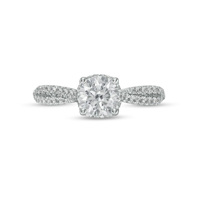 Main Image 4 of Vera Wang Love Collection Limited Edition 1-1/3 CT. T.W. Certified Diamond Split Shank Ring in 14K White Gold (I/SI2)