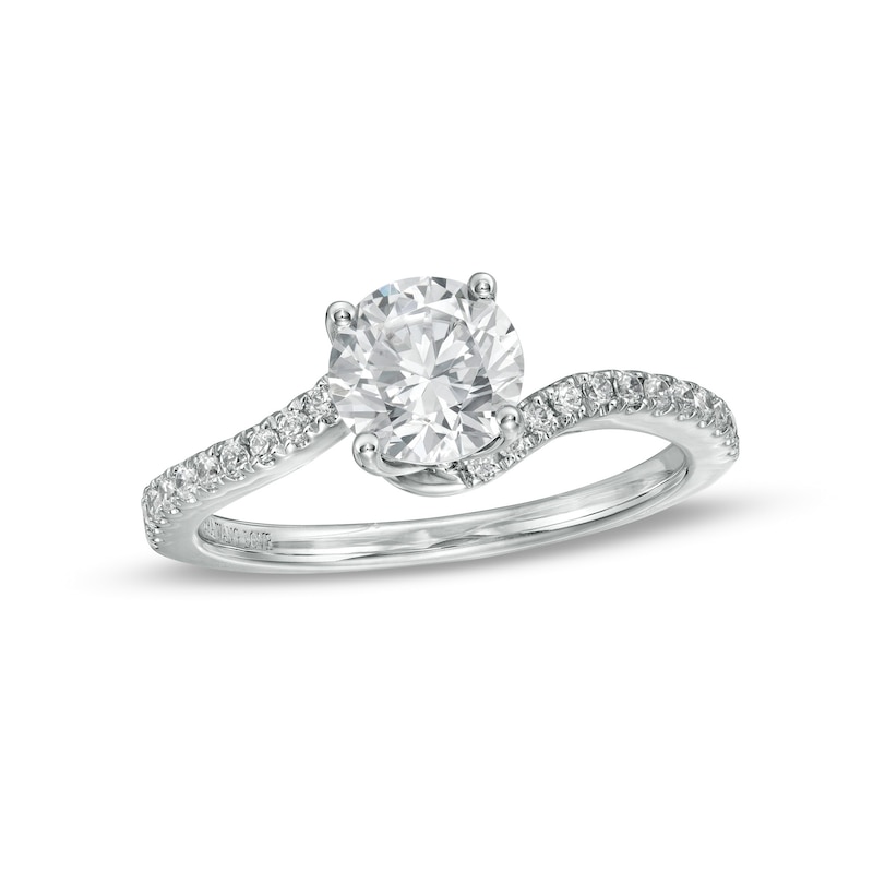 Main Image 1 of Vera Wang Love Collection Limited Edition 1 CT. T.W. Certified Diamond Solitaire Bypass Ring in 14K White Gold