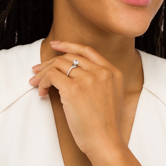 Vera Wang Love Collection Limited Edition 1 CT. T.w. Certified Diamond Solitaire Bypass Ring in 14K White Gold