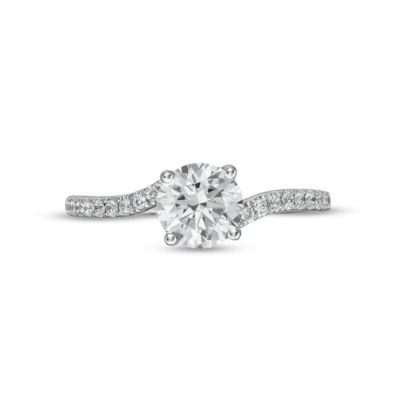 Vera Wang Love Collection Limited Edition 1 CT. T.w. Certified Diamond Solitaire Bypass Ring in 14K White Gold