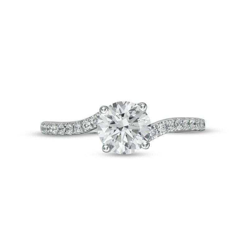 Main Image 4 of Vera Wang Love Collection Limited Edition 1 CT. T.W. Certified Diamond Solitaire Bypass Ring in 14K White Gold