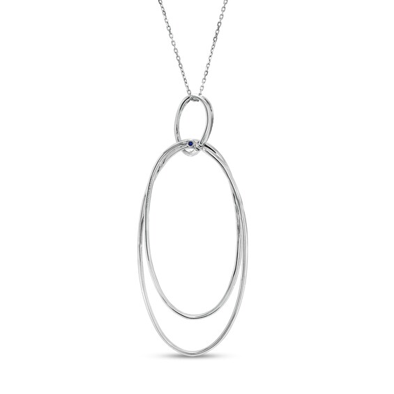 Vera Wang Love Collection 3/4 CT. T.w. Diamond Double Oval Pendant in 10K White Gold â 19"