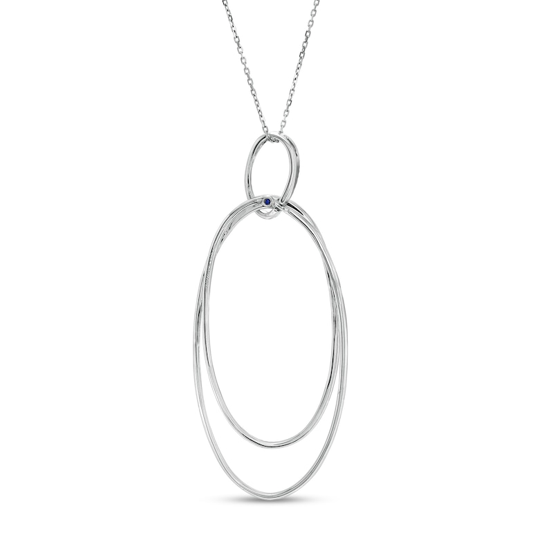 Main Image 2 of Vera Wang Love Collection 3/4 CT. T.W. Diamond Double Oval Pendant in 10K White Gold – 19"