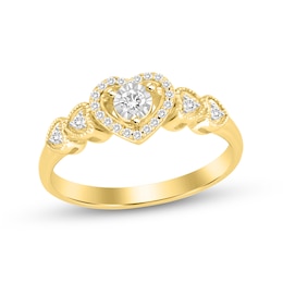 1/6 CT. T.W. Diamond Five Heart Promise Ring in 10K Gold