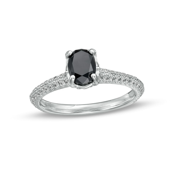 Vera Wang Love Collection Limited Edition 1-1/3 CT. T.w. Black Enhanced and White Diamond Ring in 14K White Gold