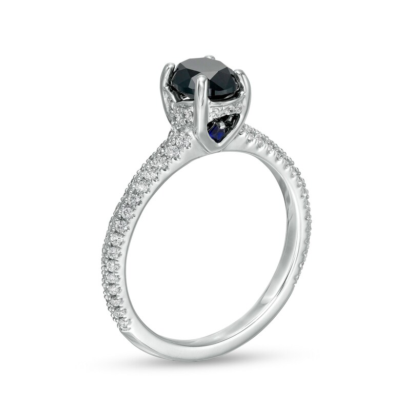Main Image 3 of Vera Wang Love Collection Limited Edition 1-1/3 CT. T.W. Black Enhanced and White Diamond Ring in 14K White Gold