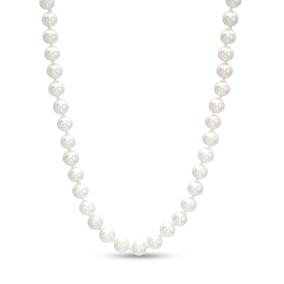 Imperial® 5.0-6.0mm Freshwater Cultured Pearl Strand Necklace with 14K Gold Filigree Fish-Hook Clasp-30"