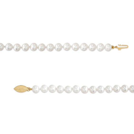 ImperialÂ® 5.0-6.0mm Freshwater Cultured Pearl Strand Necklace with 14K Gold Filigree Fish-Hook Clasp-30"