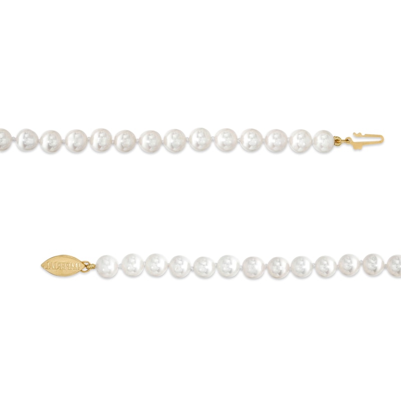 Main Image 3 of IMPERIAL® 5.0-6.0mm Freshwater Cultured Pearl Strand Necklace with 14K Gold Filigree Fish-Hook Clasp-30"