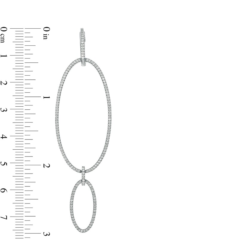 Main Image 3 of Vera Wang Love Collection 1 CT. T.W. Diamond Oval Drop Earrings in 10K White Gold