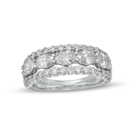 True Lab-Grown Diamonds by Vera Wang Love 2 CT. T.w. Triple-Row Anniversary Band in 14K White Gold