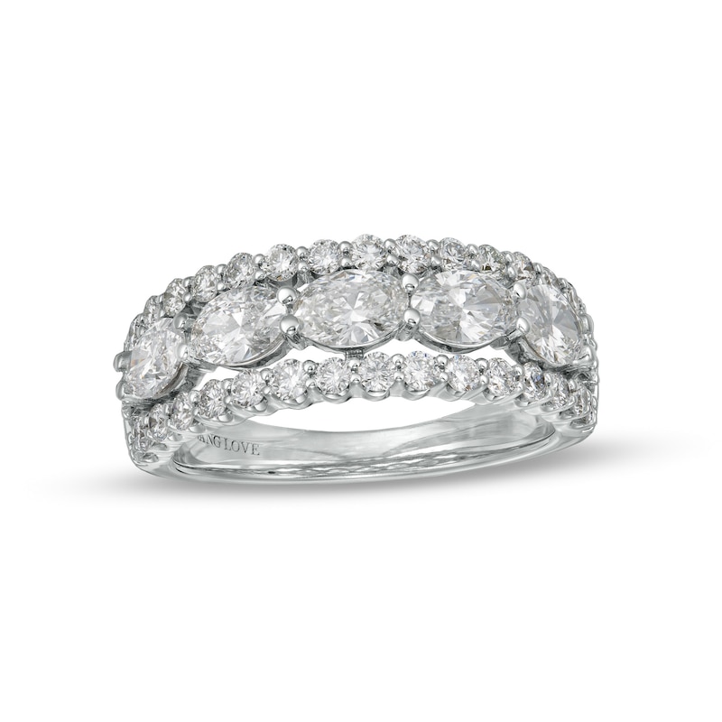 Main Image 1 of TRUE Lab-Grown Diamonds by Vera Wang Love 2 CT. T.W. Triple-Row Anniversary Band in 14K White Gold