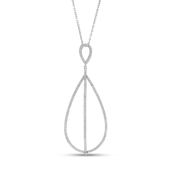 Vera Wang Love Collection 1/2 CT. T.w. Diamond Pear-Shaped Pendant in 10K White Gold â 19"