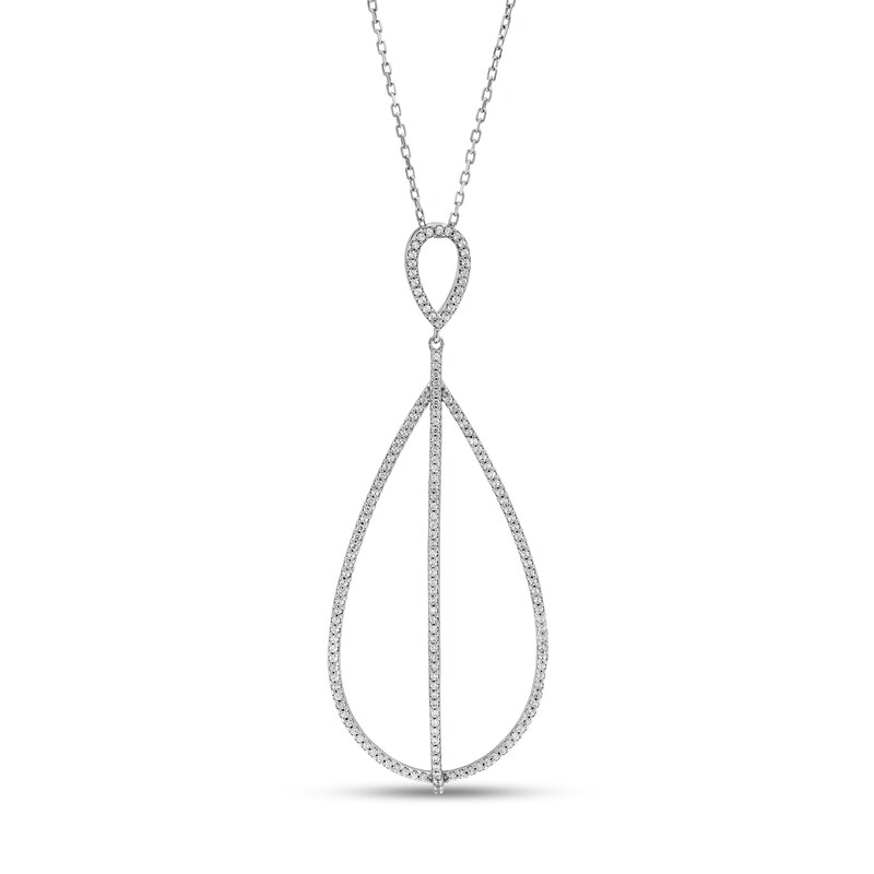 Main Image 1 of Vera Wang Love Collection 1/2 CT. T.W. Diamond Pear-Shaped Pendant in 10K White Gold – 19"