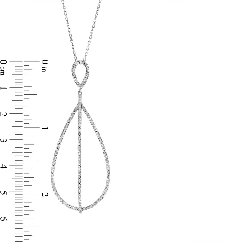 Main Image 3 of Vera Wang Love Collection 1/2 CT. T.W. Diamond Pear-Shaped Pendant in 10K White Gold – 19"