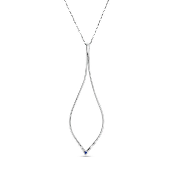 Vera Wang Love Collection 3/4 CT. T.w. Diamond Elongated Teardrop Pendant in 10K White Gold â 19"