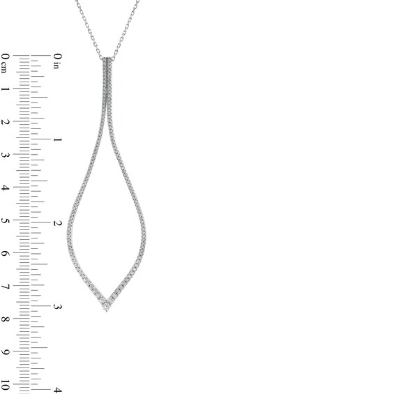 Vera Wang Love Collection 3/4 CT. T.w. Diamond Elongated Teardrop Pendant in 10K White Gold â 19"