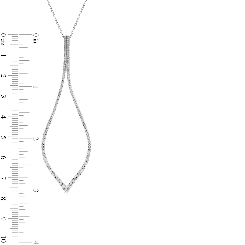 Main Image 3 of Vera Wang Love Collection 3/4 CT. T.W. Diamond Elongated Teardrop Pendant in 10K White Gold – 19"
