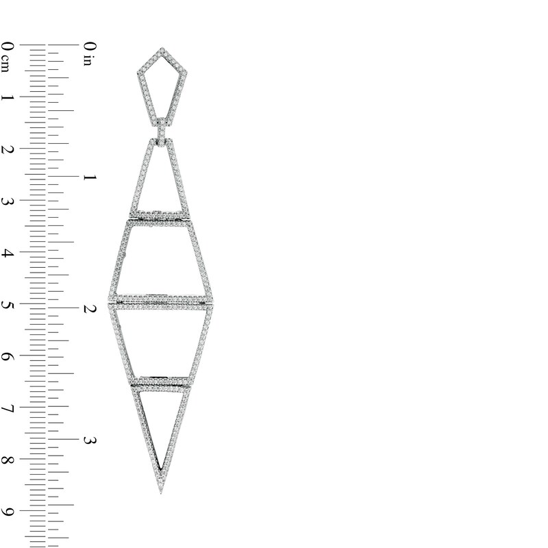Main Image 3 of Vera Wang Love Collection 1-1/2 CT. T.W. Diamond Geometric Drop Earrings in 10K White Gold