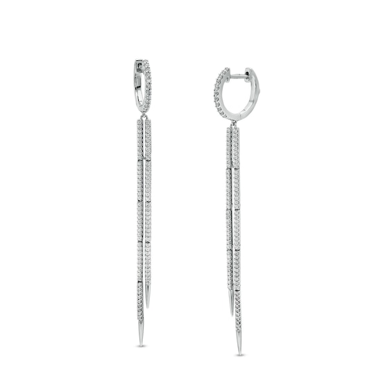 Vera Wang Love Collection 1 CT. T.w. Diamond Linear Drop Earrings in 10K White Gold