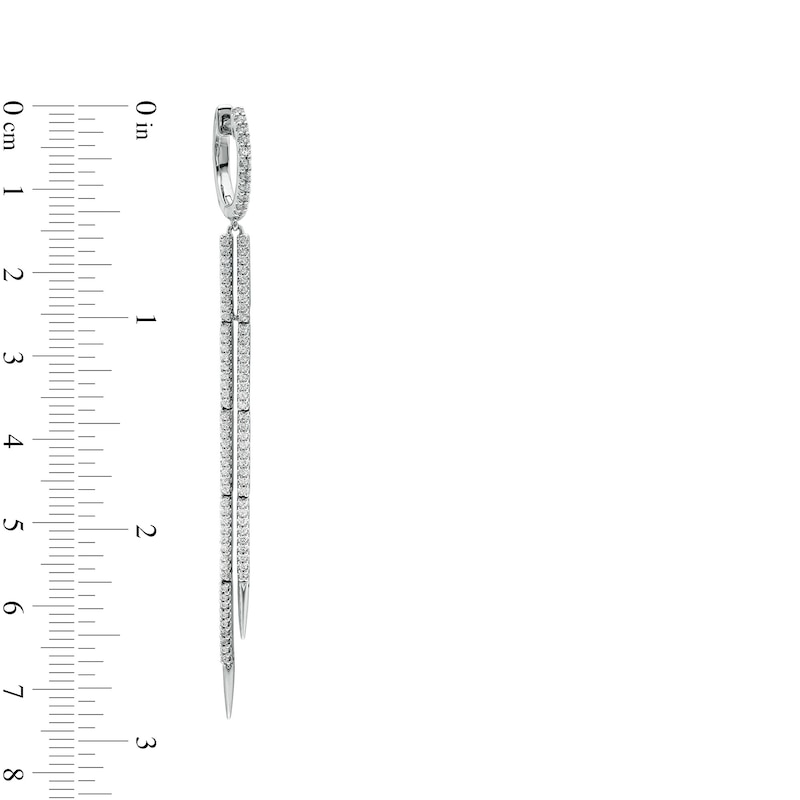 Main Image 3 of Vera Wang Love Collection 1 CT. T.W. Diamond Linear Drop Earrings in 10K White Gold