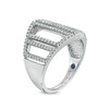 Thumbnail Image 2 of Vera Wang Love collection 1/2 CT. T.W. Diamond Geometric Frame Multi-Row Ring in 10K White Gold
