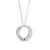 Thumbnail Image 2 of Vera Wang Love Collection 1/2 CT. T.W. Diamond Entwined Circle Pendant in 10K White Gold – 19"