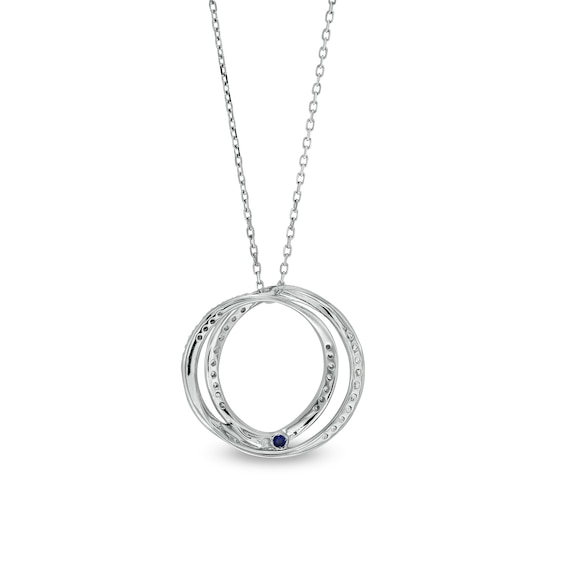 Vera Wang Love Collection 1/2 CT. T.w. Diamond Entwined Circle Pendant in 10K White Gold â 19"