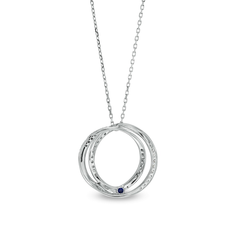 Main Image 2 of Vera Wang Love Collection 1/2 CT. T.W. Diamond Entwined Circle Pendant in 10K White Gold – 19"