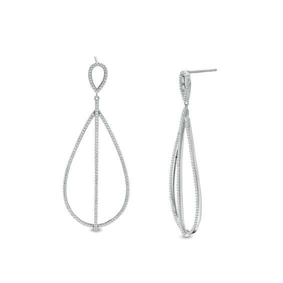 Vera Wang Love Collection 1 CT. T.w. Diamond Pear-Shaped Drop Earrings in 10K White Gold