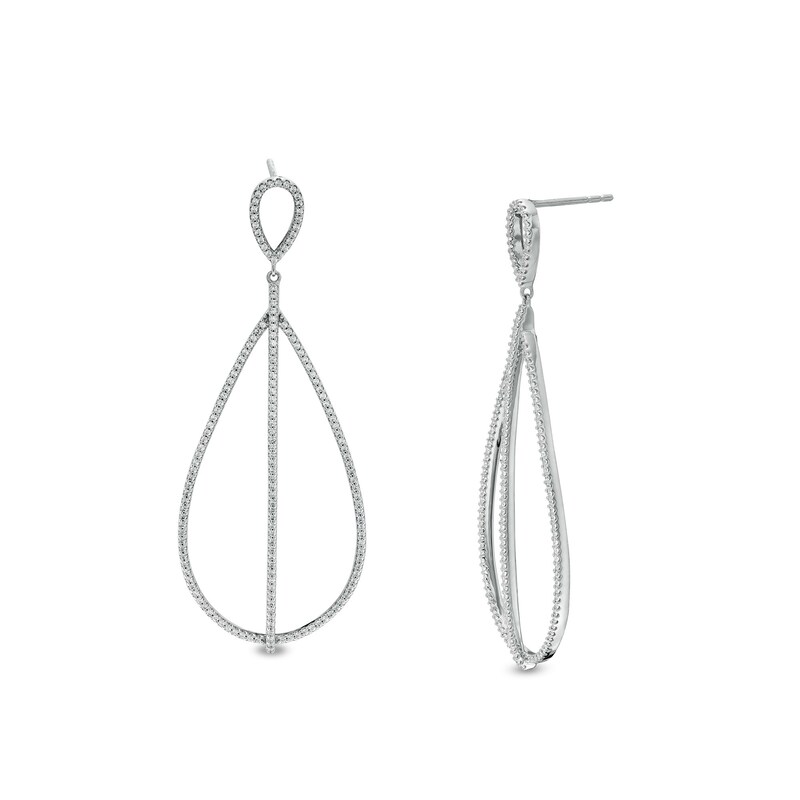 Main Image 1 of Vera Wang Love Collection 1 CT. T.W. Diamond Pear-Shaped Drop Earrings in 10K White Gold