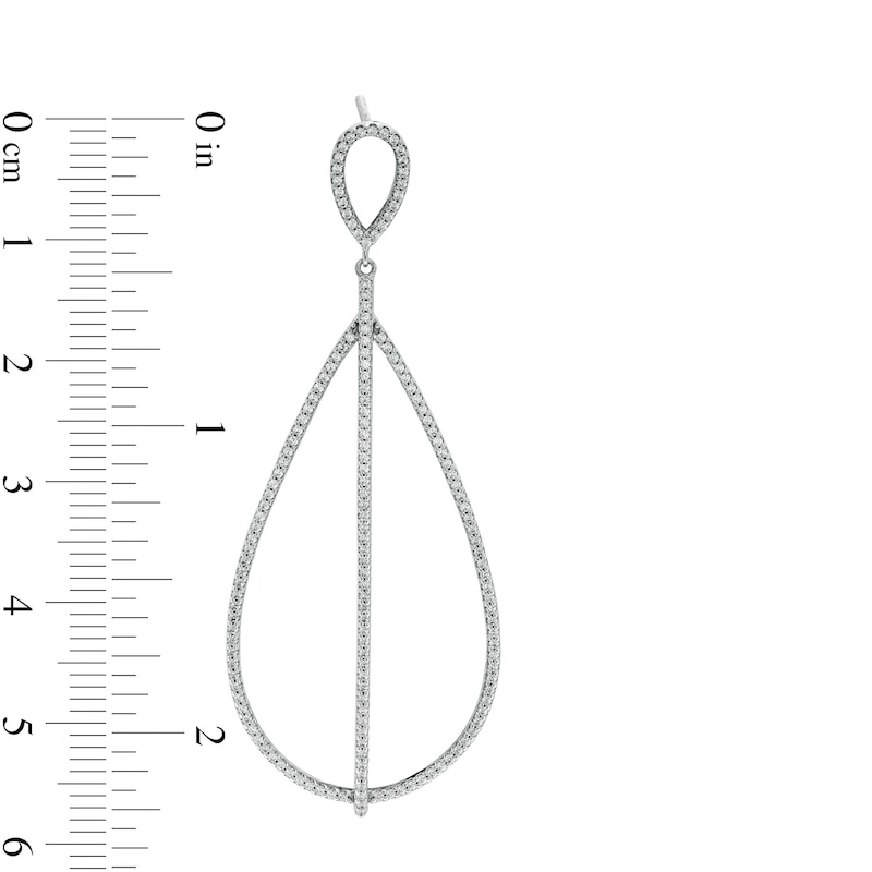 Main Image 3 of Vera Wang Love Collection 1 CT. T.W. Diamond Pear-Shaped Drop Earrings in 10K White Gold