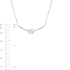 Thumbnail Image 3 of 7.0-7.5mm Freshwater Cultured Pearl and 1/8 CT. T.W. Diamond Curved Bar Necklace in 10K White Gold