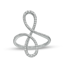 Marilyn Monroe™ Collection 1/3 CT. T.W. Diamond Swirl Ring in 10K White Gold
