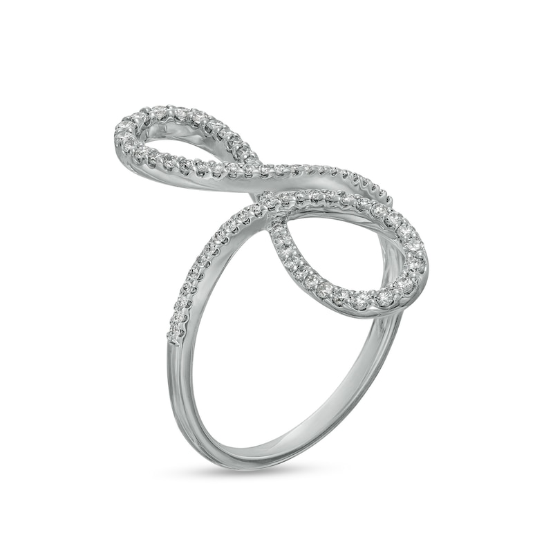 Main Image 2 of Marilyn Monroe™ Collection 1/3 CT. T.W. Diamond Swirl Ring in 10K White Gold