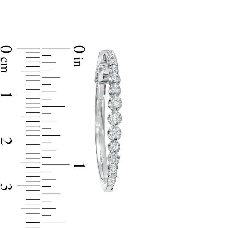 Main Image 2 of Marilyn Monroe™ Collection 1/2 CT. T.W. Diamond Hoop Earrings in 10K White Gold