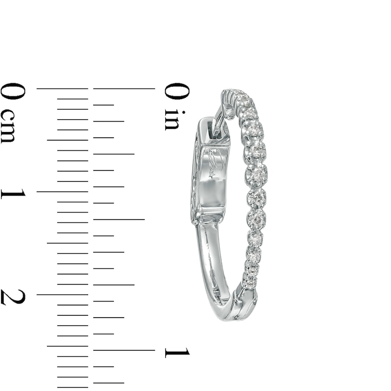 Marilyn Monroe™ Collection 1/5 CT. T.W. Diamond Hoop Earrings in 10K White Gold