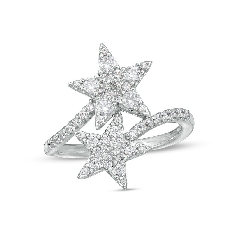 Main Image 1 of Marilyn Monroe™ Collection 3/4 CT. T.W. Diamond Double Star Ring in 10K White Gold