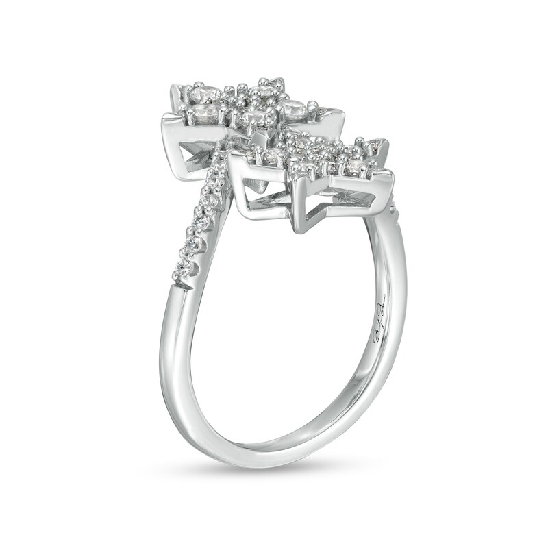 Main Image 2 of Marilyn Monroe™ Collection 3/4 CT. T.W. Diamond Double Star Ring in 10K White Gold