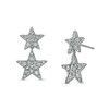 Thumbnail Image 0 of Marilyn Monroe ™ Collection 1 CT. T.W. Diamond Double Star Drop Earrings in 10K White Gold