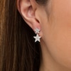 Thumbnail Image 2 of Marilyn Monroe ™ Collection 1 CT. T.W. Diamond Double Star Drop Earrings in 10K White Gold