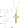 Thumbnail Image 3 of Child's 3.0mm Cubic Zirconia Cross Pendant in 14K Gold – 15"