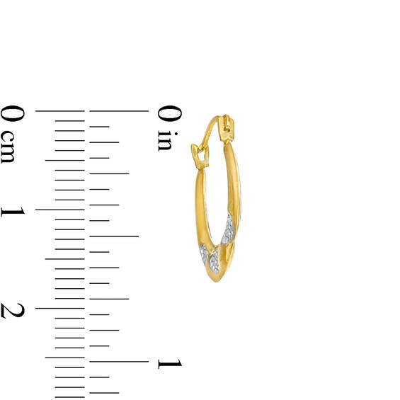 Child's Diamond-Cut Heart Trio Graduated Tube Hoop Earrings in 14K Two-Tone Gold