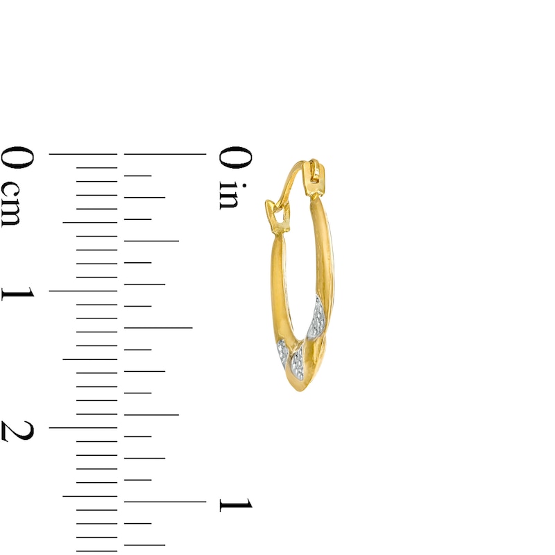 Child's Diamond-Cut Heart Trio Graduated Tube Hoop Earrings in 14K Two-Tone Gold