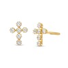 Thumbnail Image 1 of Child's Cubic Zirconia Cross Stud Earrings in 14K Gold