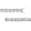 Thumbnail Image 2 of 1 CT. T.W. Black Enhanced and White Diamond Border Ribbon-Cut Ends ID Bracelet in 10K White Gold - 8.5"