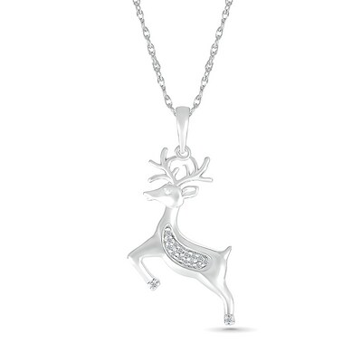 Red Deer Silhouette Cabochon Glass Dome Silver Chain Pendant Necklace Red Deer Silhouette Cabochon Glass Dome Silver Chain Pendant Necklace