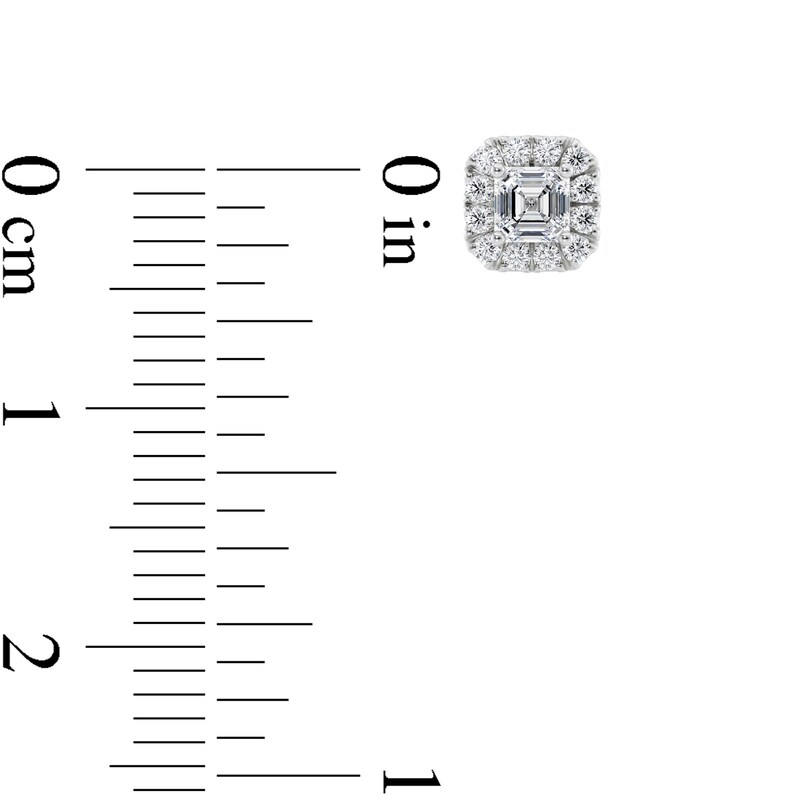 Main Image 3 of 1/4 CT. T.W. GIA-Graded Asscher-Cut Diamond Tilted Frame Pendant in 14K White Gold (I/VS1)